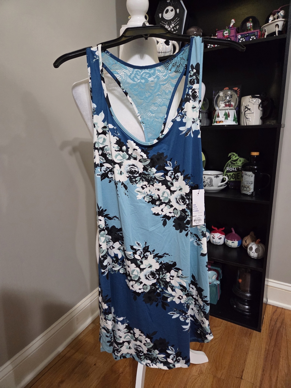 Apt. 9 Blue Floral Racerback Sleep Dress